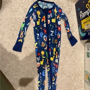 Little Sleepies Navy Alphabet Print zippy Pajamas